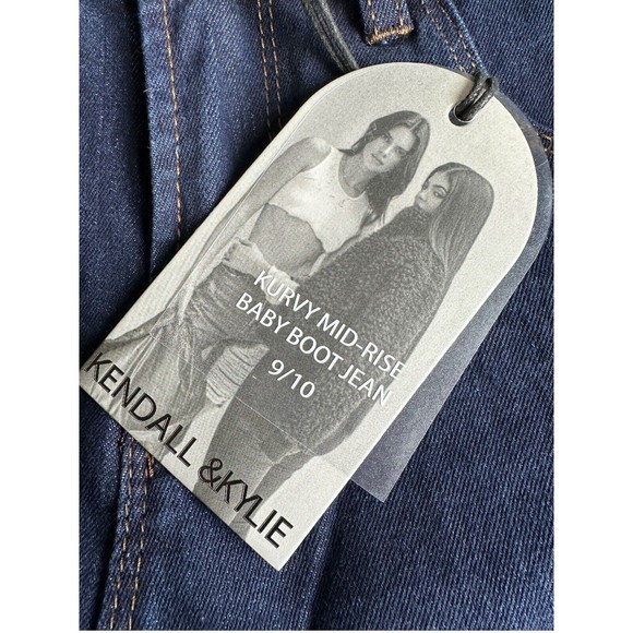 Kendall Kylie Jeans Kurvy Mid Rise Baby Boot Jean Size 9/10 Dark Wash - Picture 13 of 13